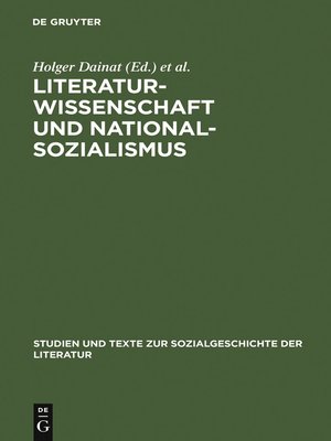 cover image of Literaturwissenschaft und Nationalsozialismus